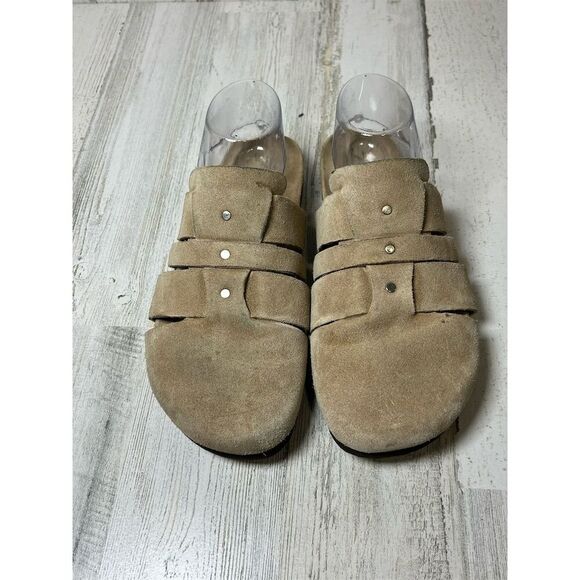 Free People Women's Slip-On Mules Brown Suede Size 8.5 Casual Shoes - Picture 3 of 8